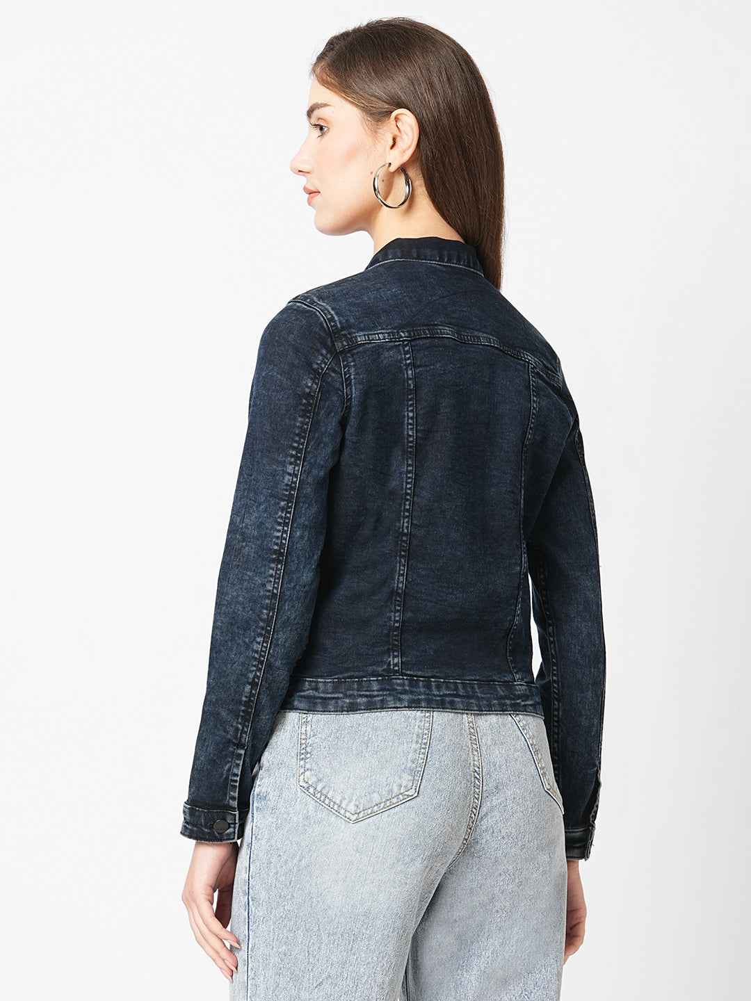 Buy Women Solid Denim Slim Fit Jacket Kraus Jeans