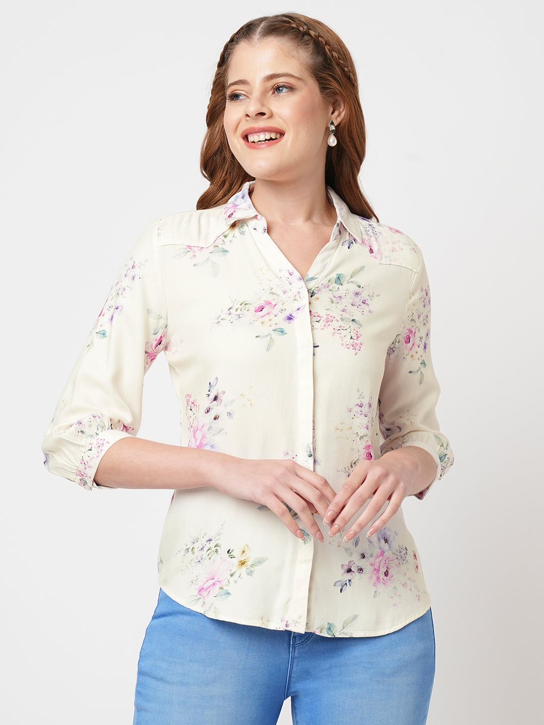 Women Slim Fit Floral Print Printed Shirt