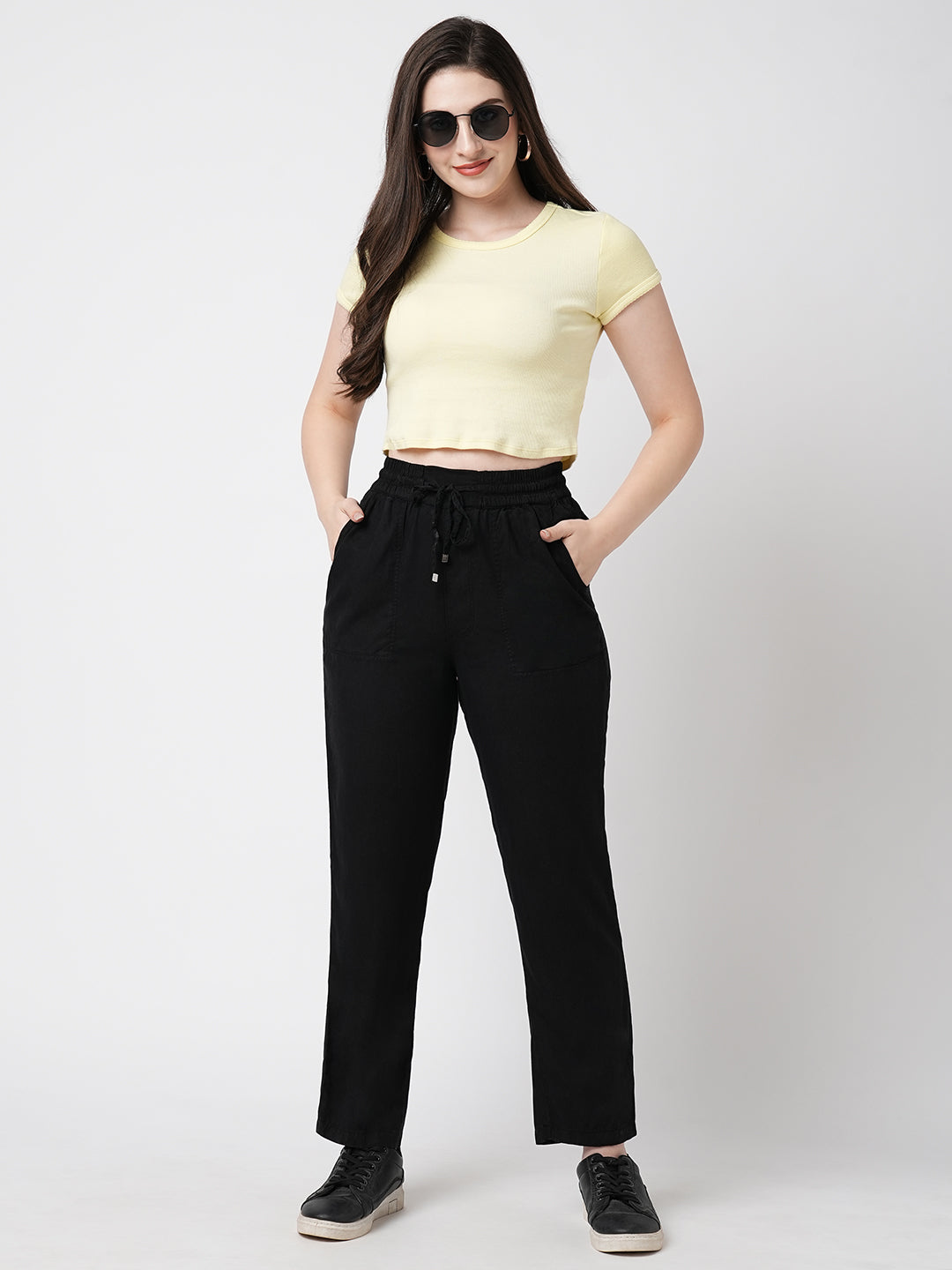 Buy Kraus Jeans Women Regular Fit High Rise Trousers - Trousers for Women  24565886 | Myntra