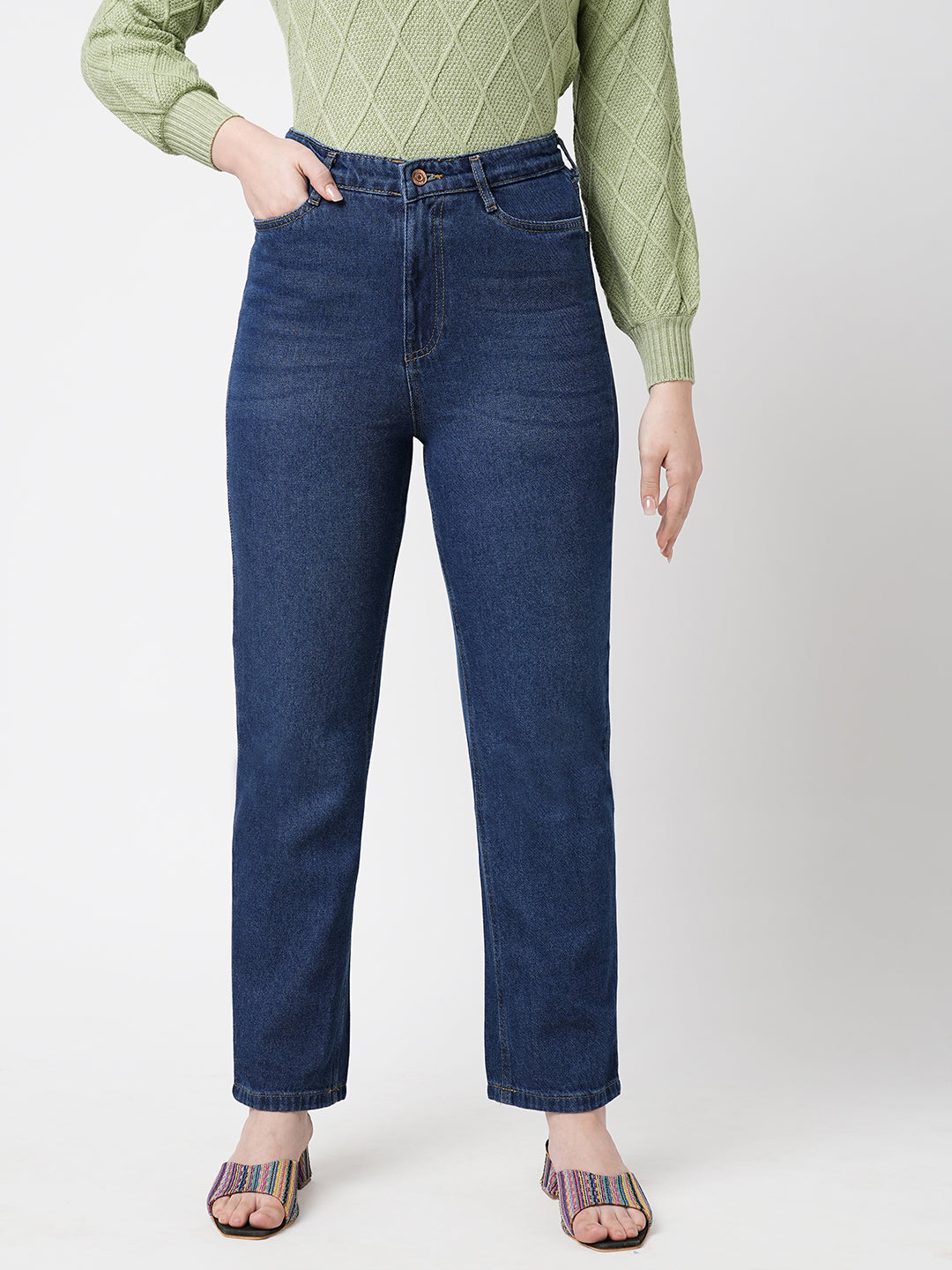 Buy KRAUS Mom Fit Ankle Length Cotton Womens Jeans