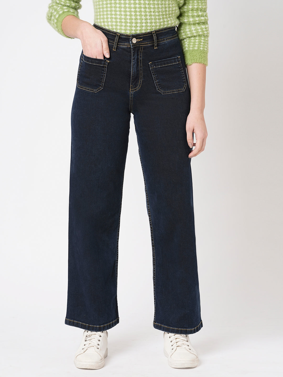 Buy KRAUS Black High Rise Blended Fabric Regular Fit Women's Jeans