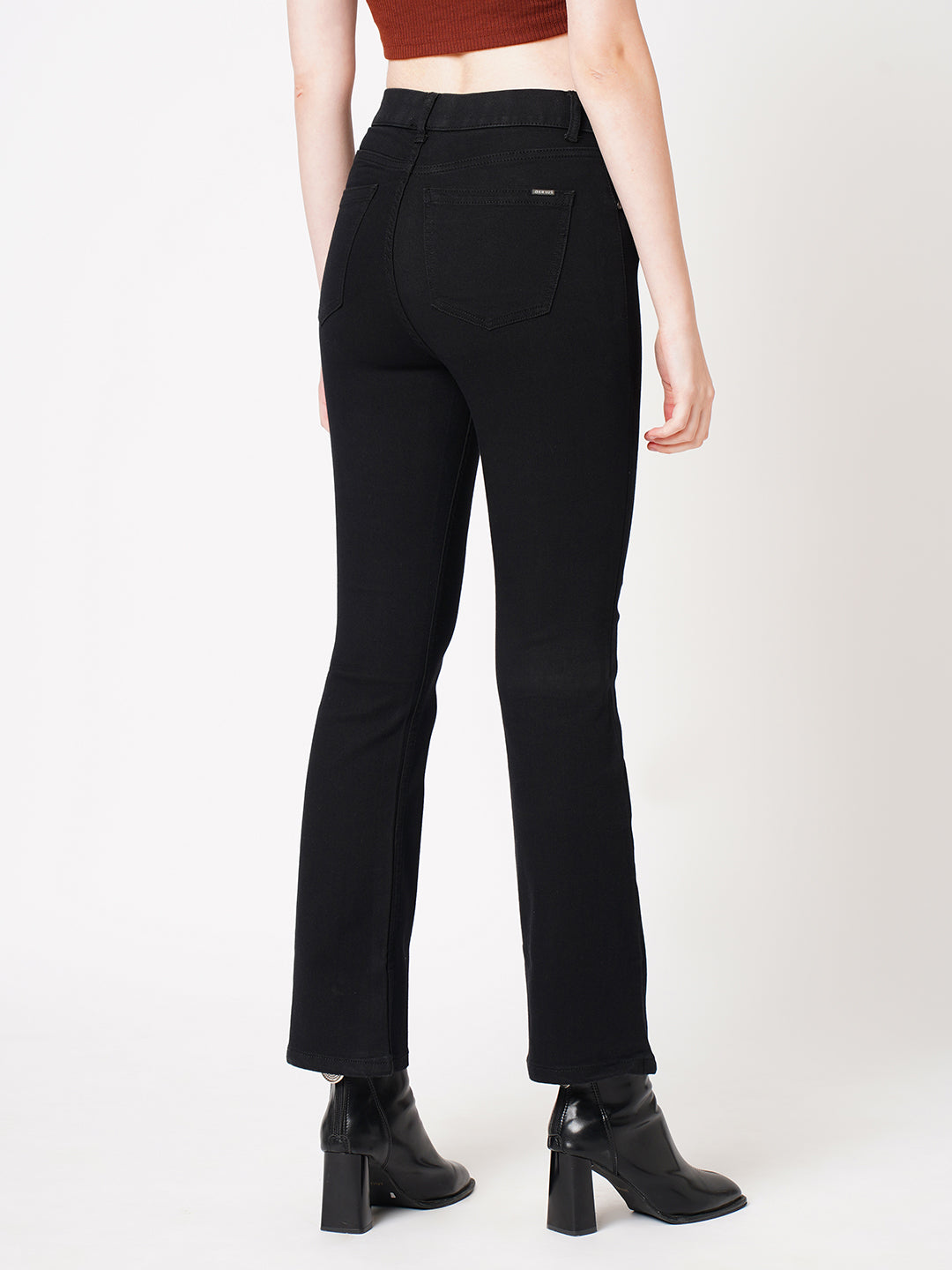 Women High-Rise Mini Flare Jeans