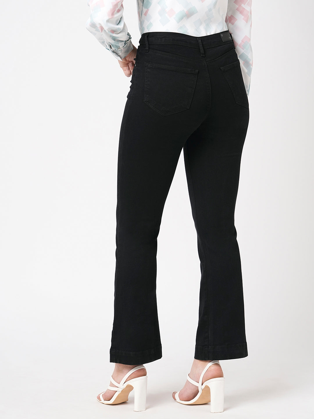 Women High-Rise Mini Flare Jeans