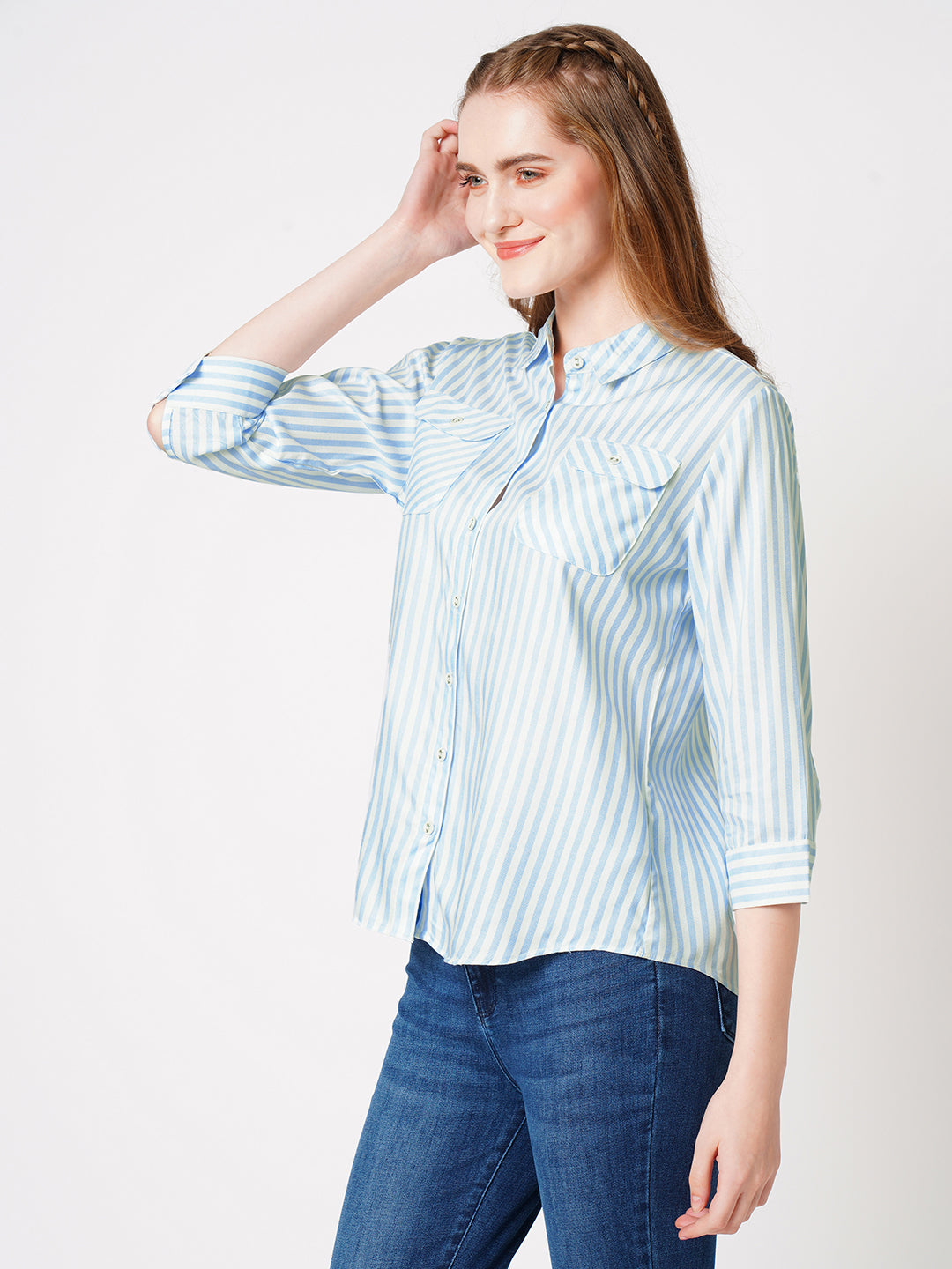 Women Stiped Slim Fit Casual Shirt