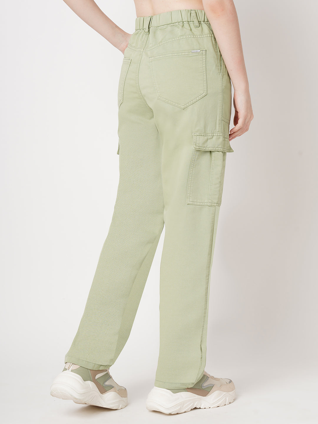 Women Mint High-Rise Cargo