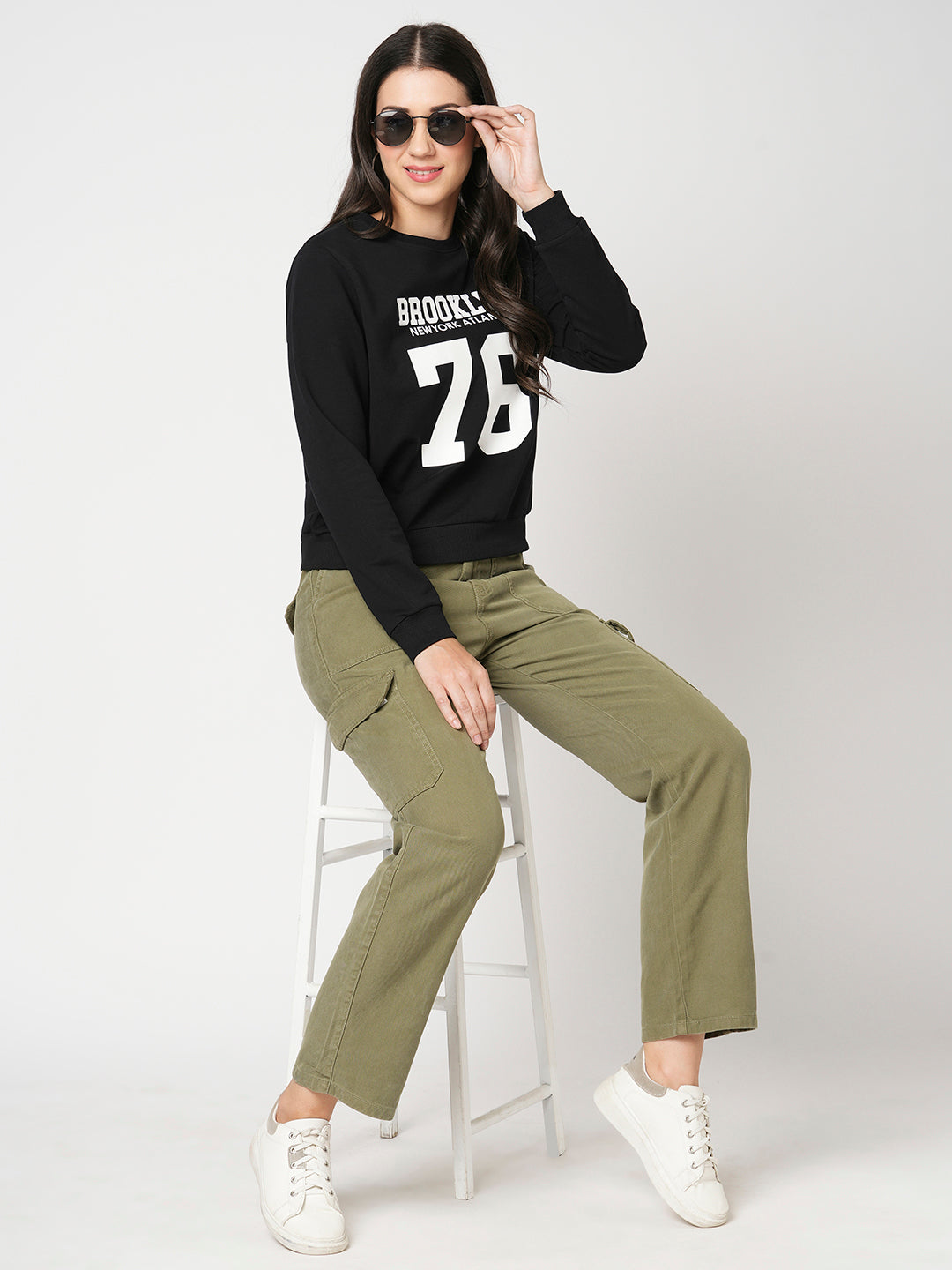 Light Olive Solid Cotton/Tencel Women Cargo Fit Trousers - Selling Fast at  Pantaloons.com