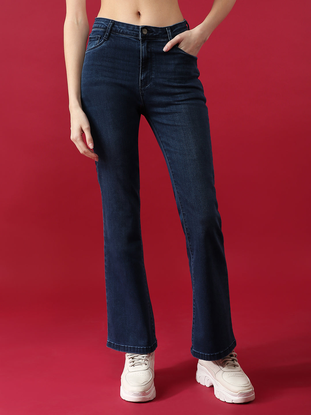 Women High Rise Flared Jeans