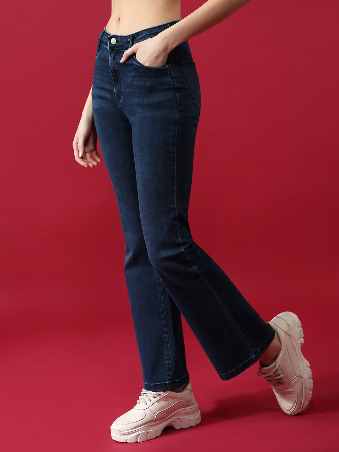 Women High Rise Flared Jeans