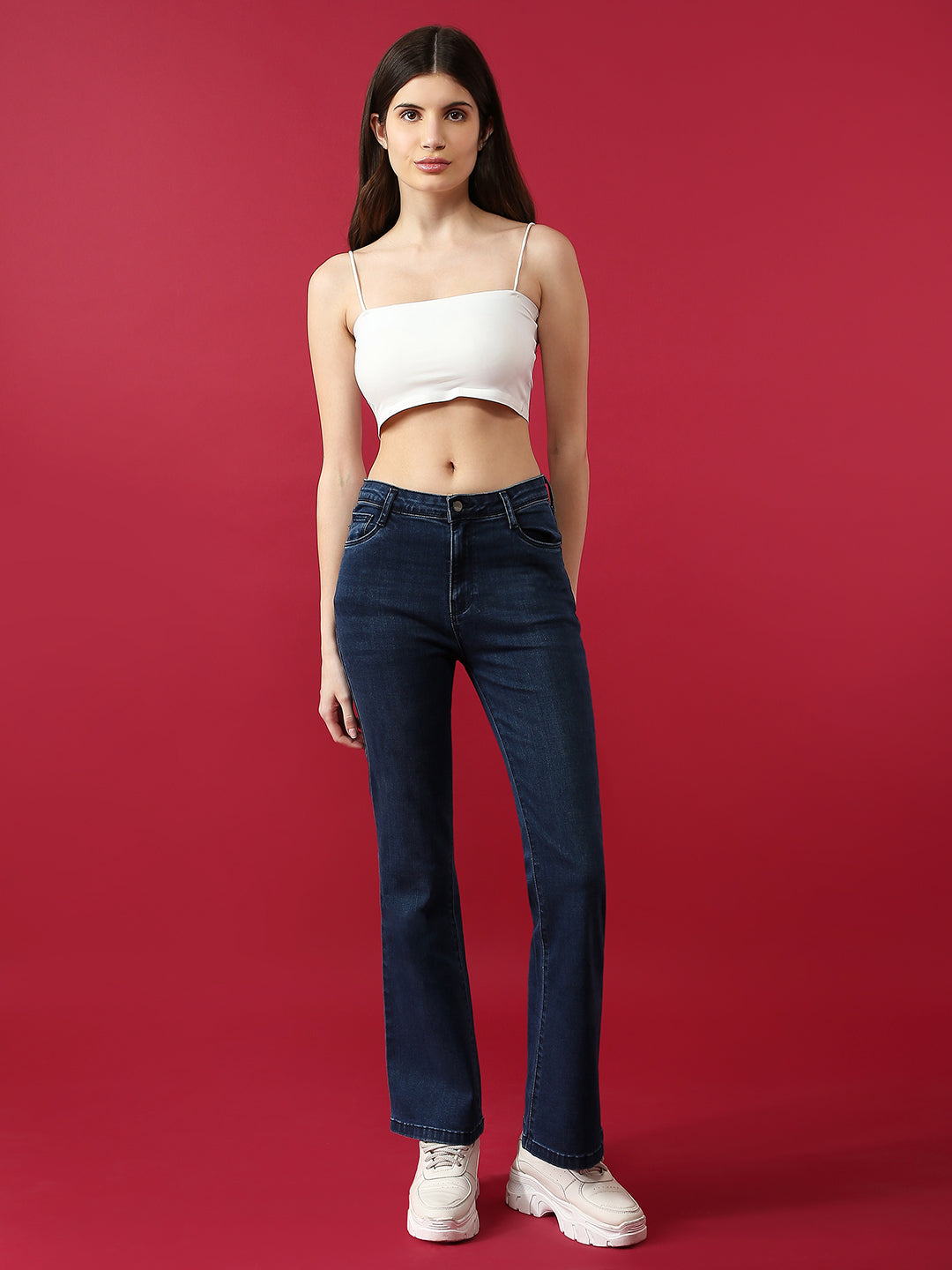 Women High Rise Flared Jeans