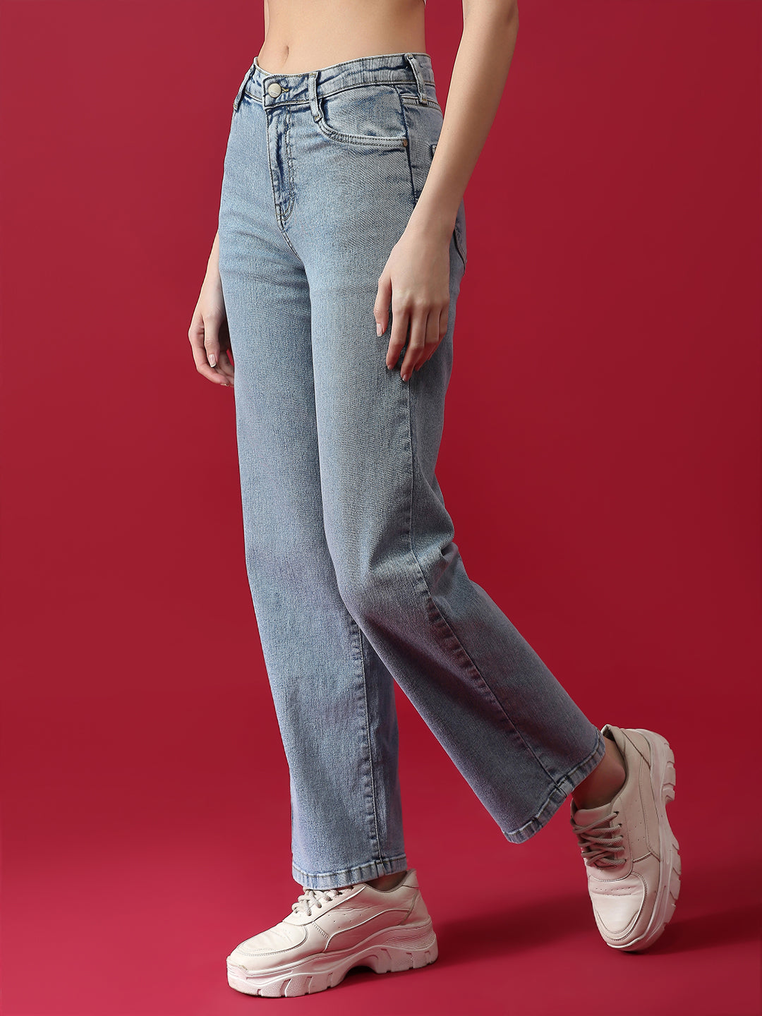 Women High Rise Straight Fit Jeans