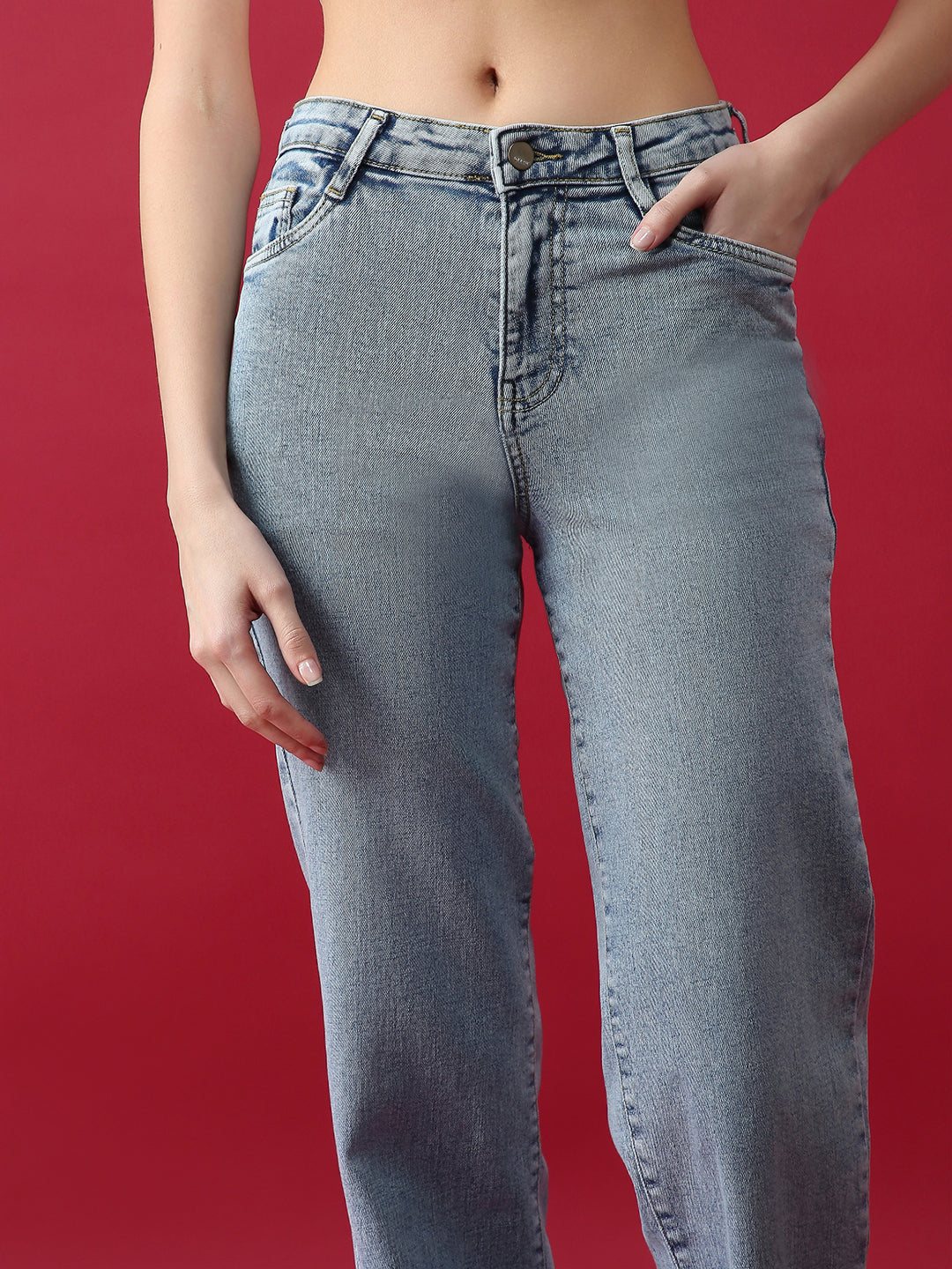 Women High Rise Straight Fit Jeans