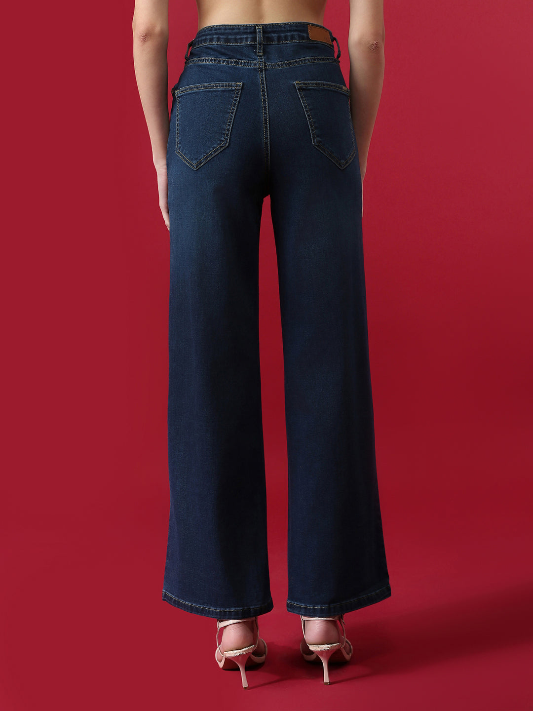 Women High Rise Wide Leg Jeans