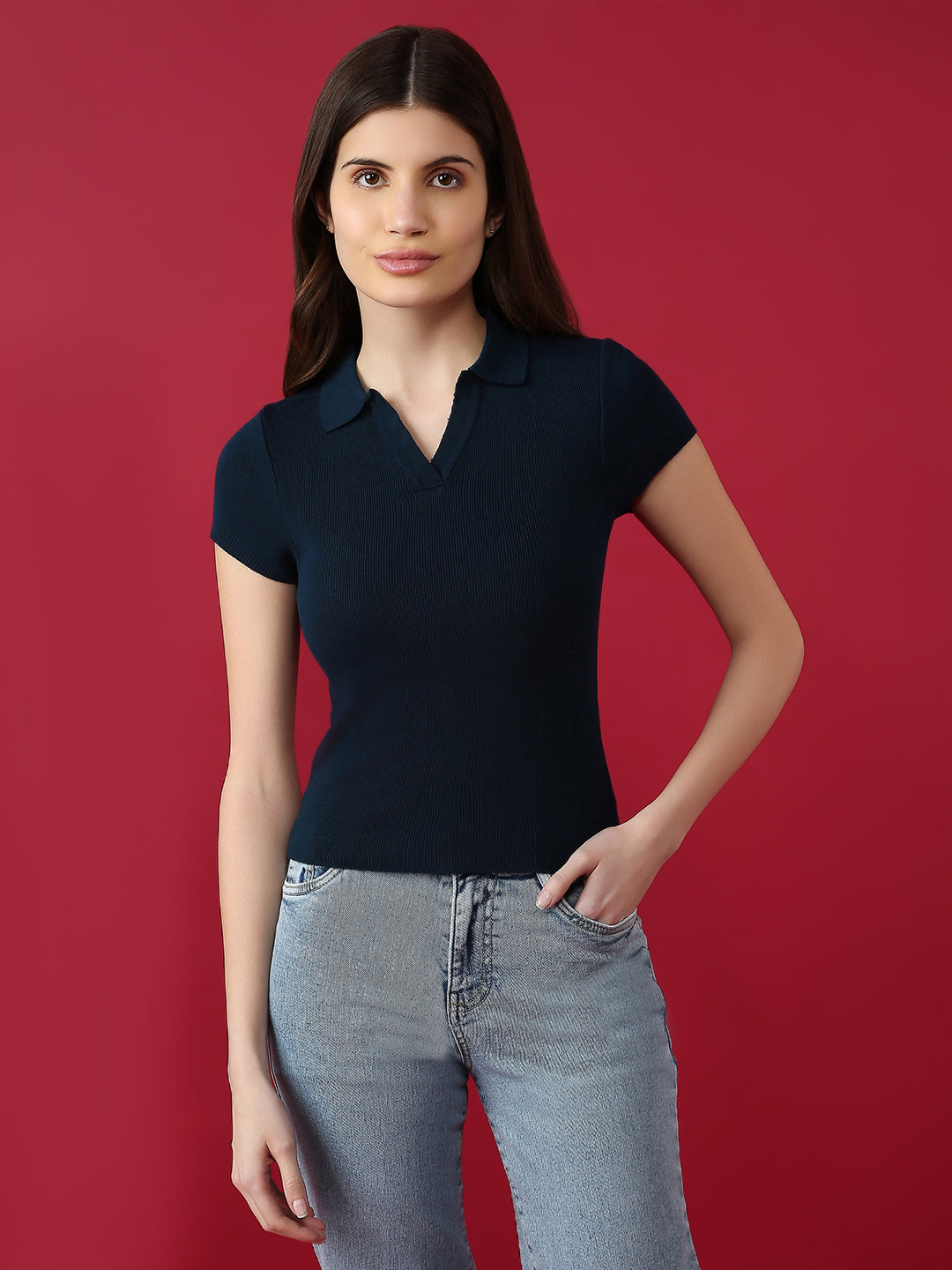 Women Slim Fit Solid Top