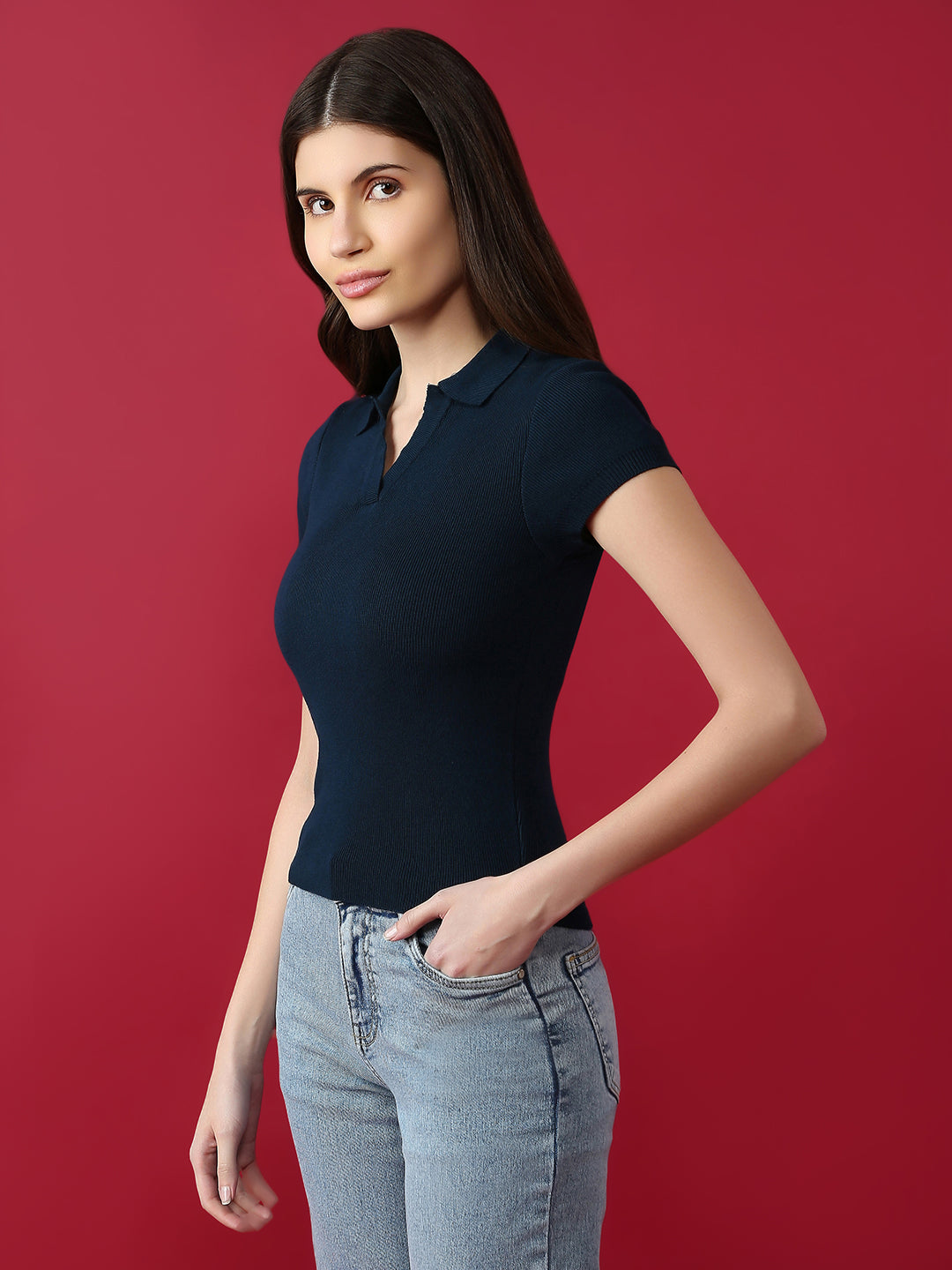 Women Slim Fit Solid Top