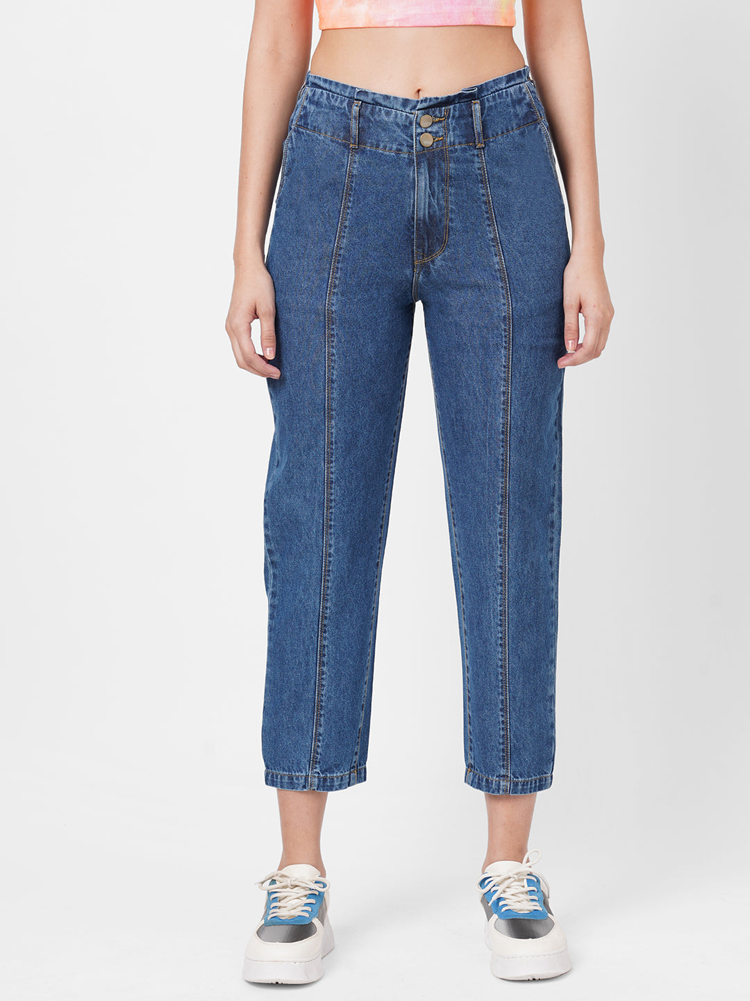 Buy High-Rise Baggy Fit Jeans - Blue | Kraus Jeans